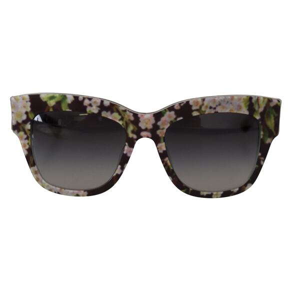 Dolce & Gabbana Black Floral Acetate Rectangle Shades DG4231F Sunglasses main image 6